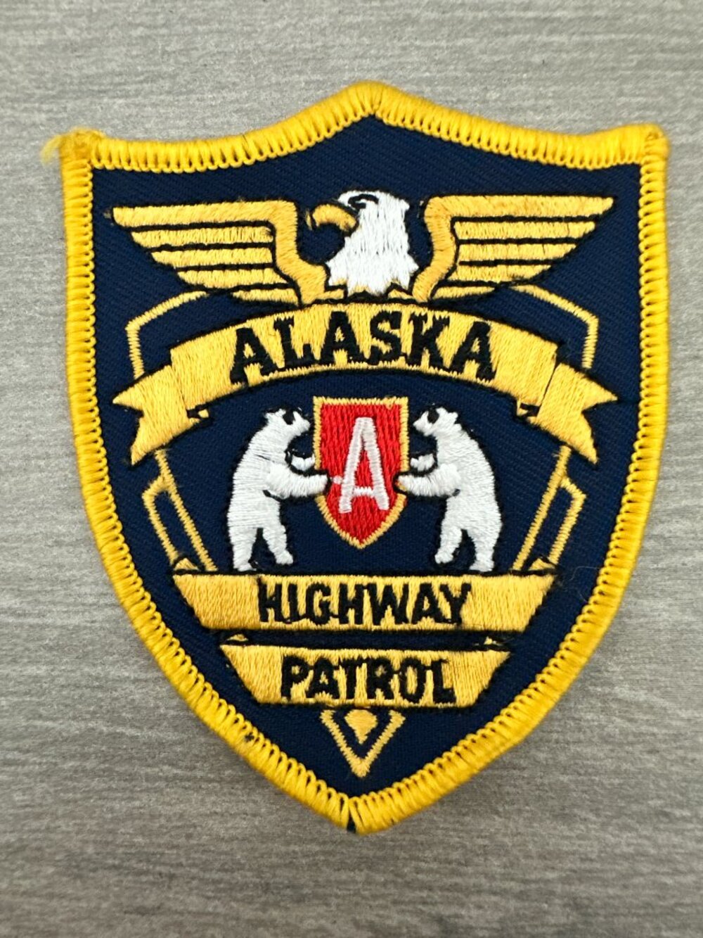 Alaska Highway Patrol Old Style Hat Bag Iron On Patch